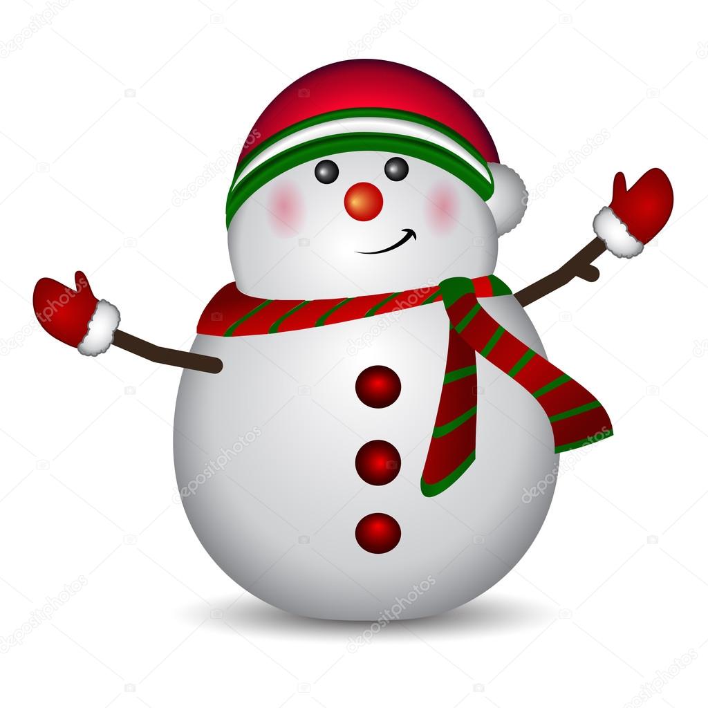 snowman wearing santa hat and gloves stock vector snowman wearing santa hat and gloves stock vector