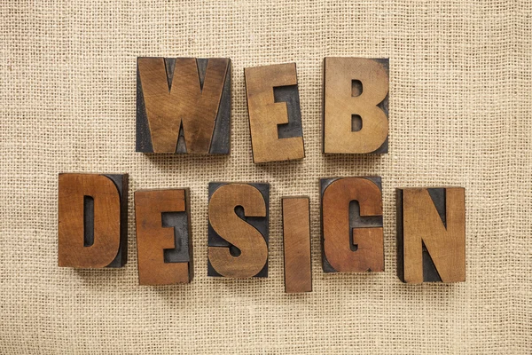 Web design in wood type blocks