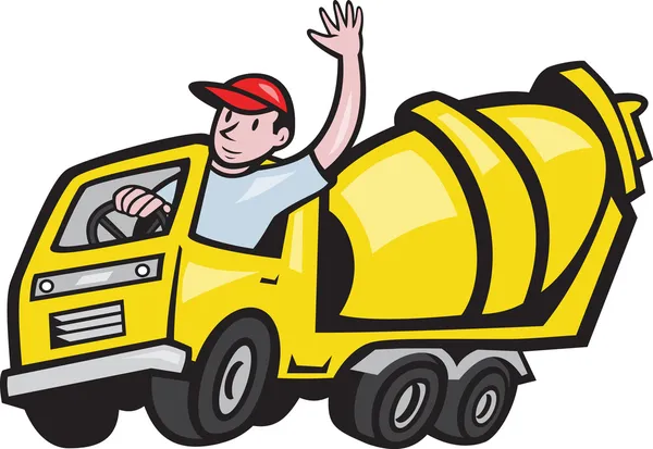 Construction Worker Driver Cement Mixer Truck