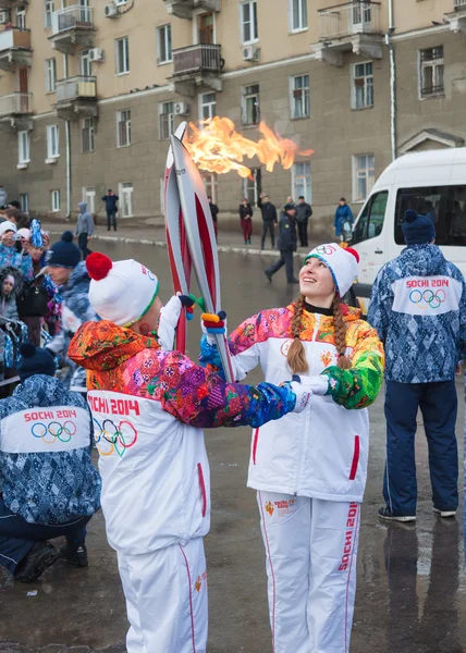 January 11, 2014, Saratov, Russia. Olympic Torch Relay Sochi 2014