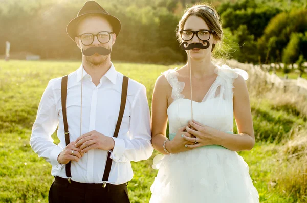 Young wedding couple