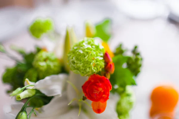 Decoration with flowers and fruit