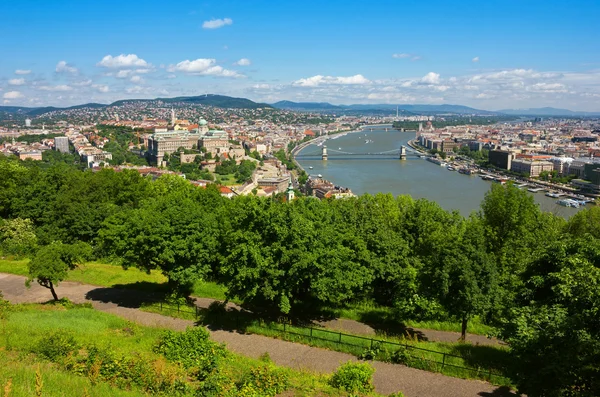 Budapest Panoramic view from The Gellert Hill with Danube river