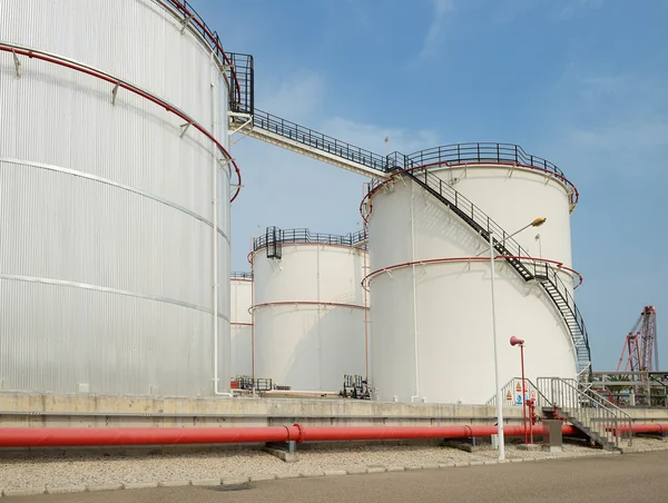 Big Industrial oil tanks in a refinery