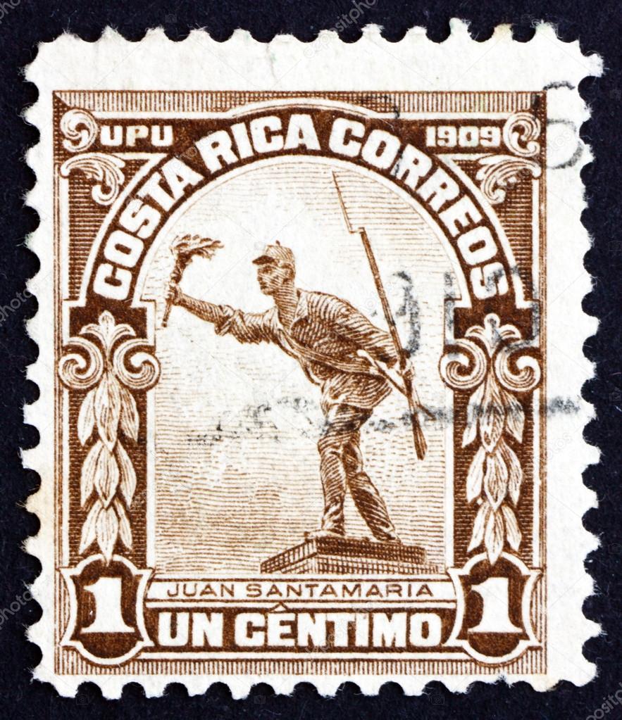 Postage stamp Costa Rica 1910 Juan Santamaria, National Hero – Stock