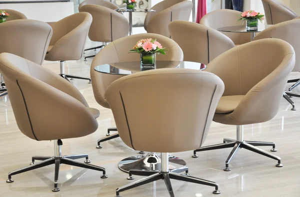 The swivel chairs in reception room