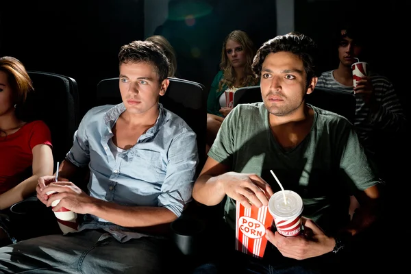 Men watching movie in cinema