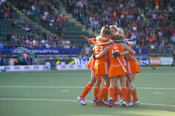 Dutch team celebrating a goal