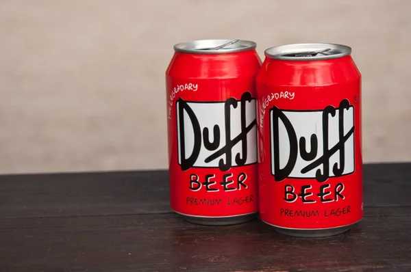 Cans of duff beer