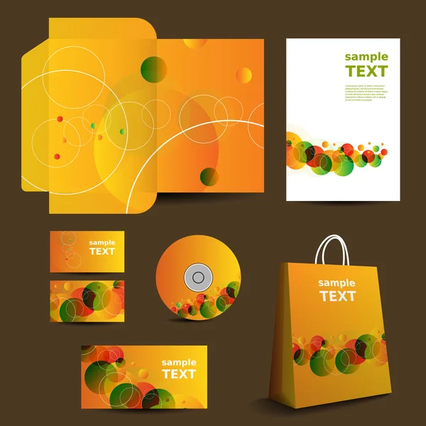 Stationery Template, Corporate Image Design with Vivid Colors