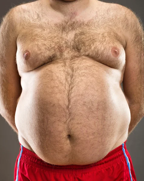 Fat man cropped view