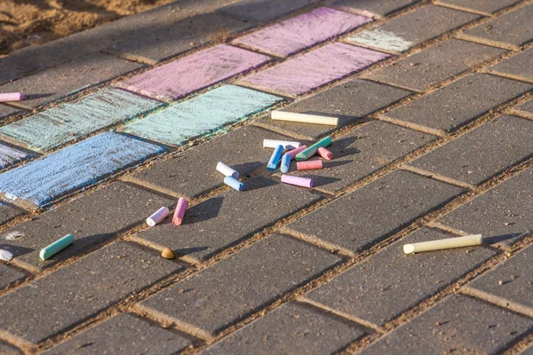 Crayons for drawing on the pavement