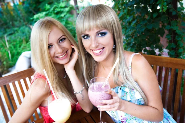 Pretty young women in a cafe