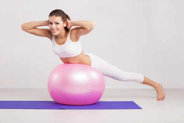 Woman on a fitness ball