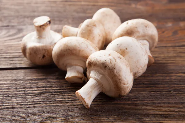 Mushrooms on a kitchen table