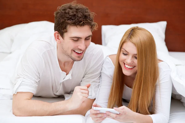 Young couple in bed