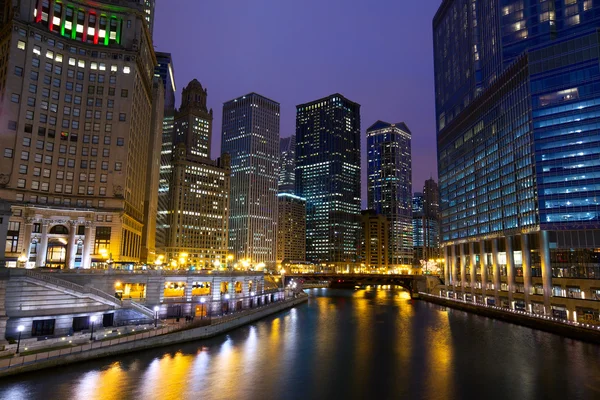 Chicago River Walk at night