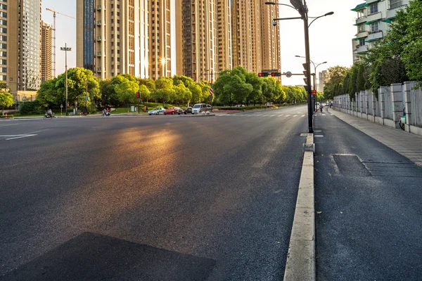 Empty street in modern city