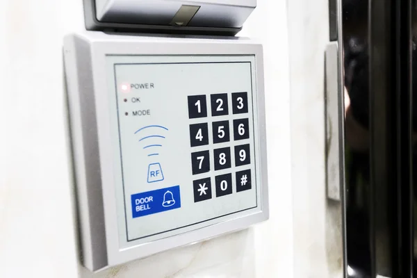 Keypad on security door