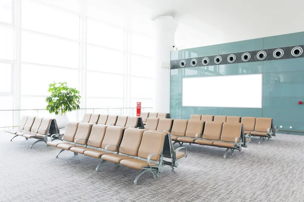 Modern airport terminal waiting room