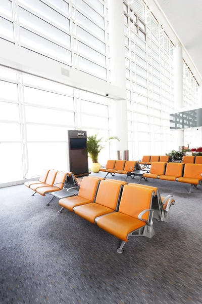 Modern airport terminal waiting room