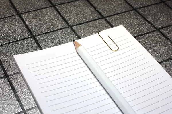 Paper clip, pencil and paper for notes