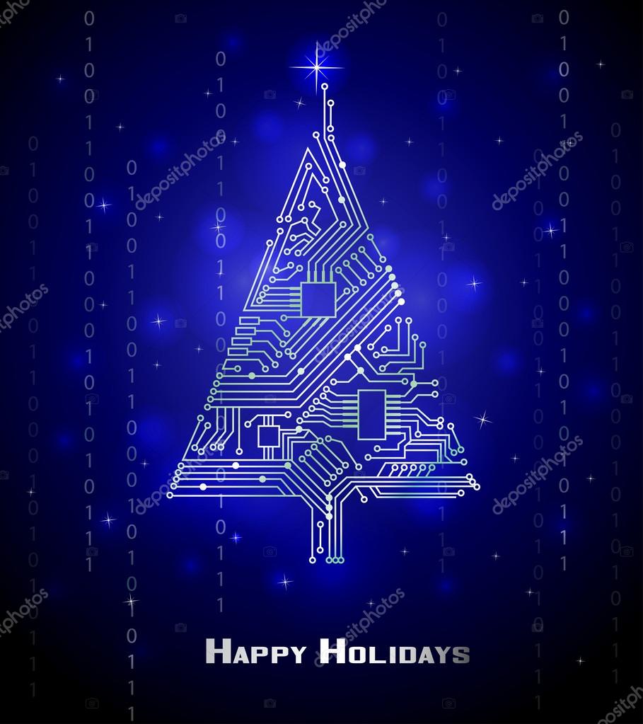 hi tech christmas tree from a digital electronic circuit hi tech christmas tree from a digital electronic circuit