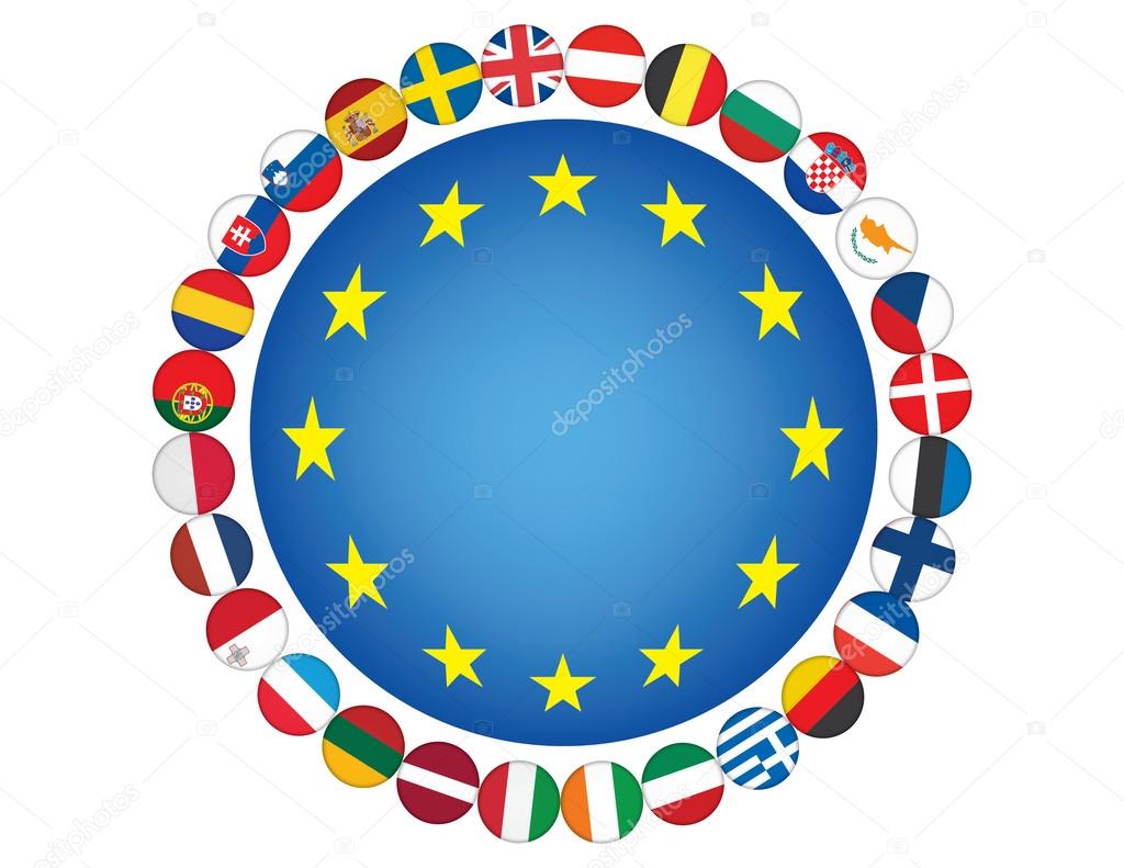 Wszystkie Symbole Unii Europejskiej Bandeiras da União Europeia — Vetor de Stock © romantiche #27514229