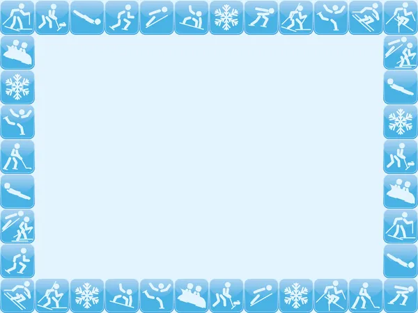 Winter sports icons frame