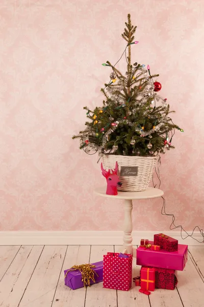 Christmas tree in vintage decor