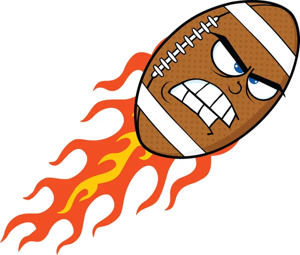 Злой пламенный американский футбол мяч мультипликационный персонаж — стоковое фото #31056837