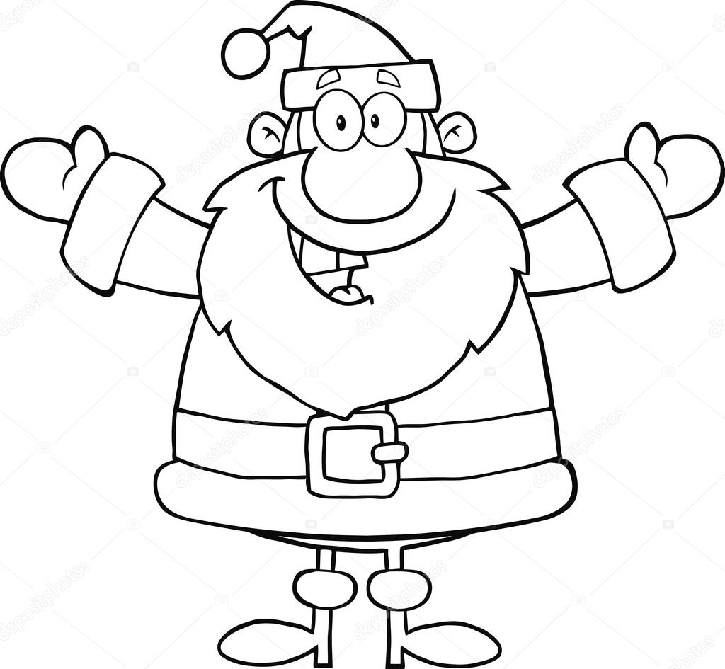Black And White Happy Santa Claus — Stock Photo © HitToon #31924699