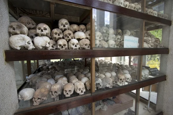 Skulls and bones in Killing field