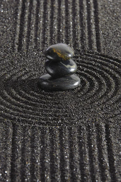 Japanese zen garden with stones and sand