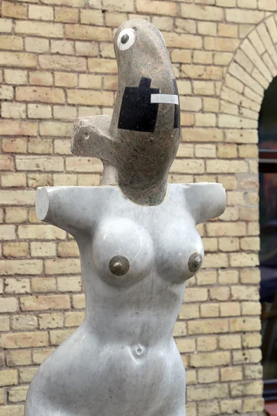 Vilnius, Lithuania. Woman sculpture in the Uzhupis district
