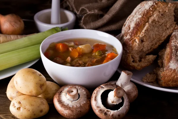 Home made soup and bread