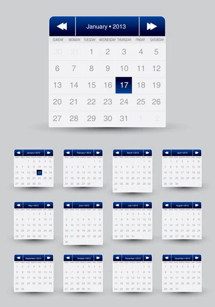 2013 monthly Calendar design for mobile phone