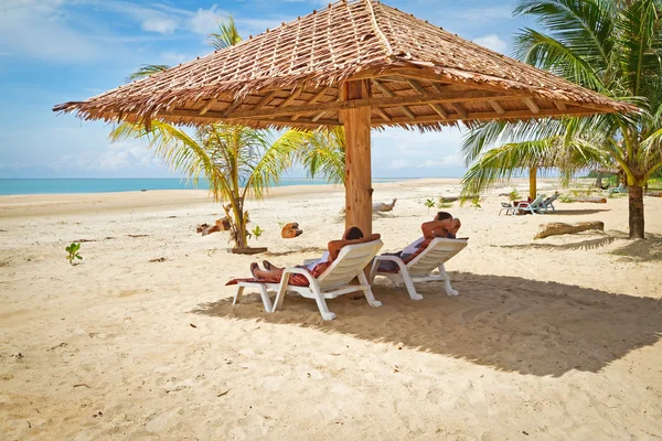 Holidays under parasol at Andaman Sea