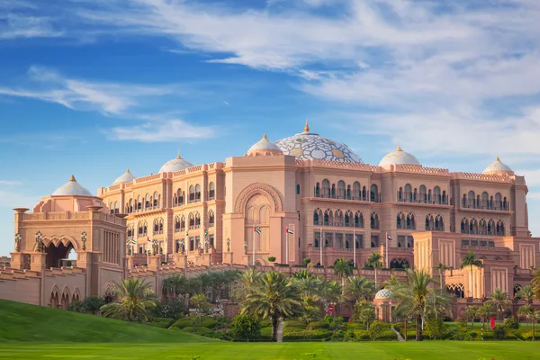Emirates Palace and gardens in Abu Dhabi