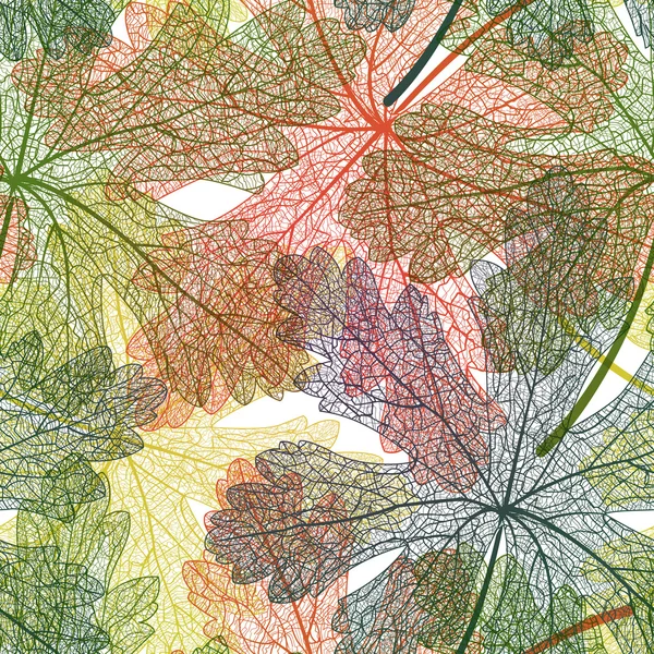 Seamless pattern with colored leaves. EPS10