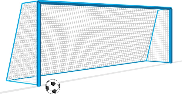 Soccer ball and gate isolated on the white