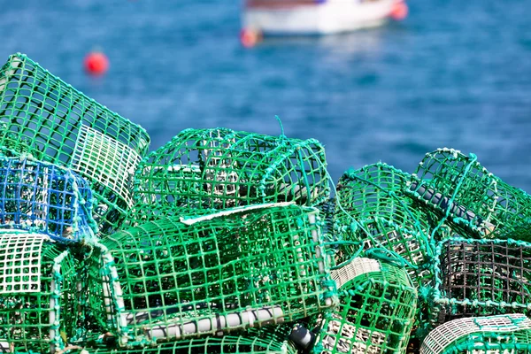 Lobster and Crab traps stack in a port