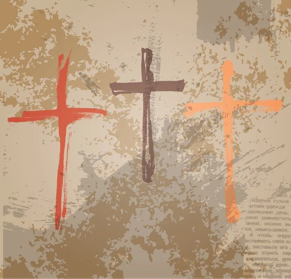 Three Crosses on the grunge background. The biblical concept