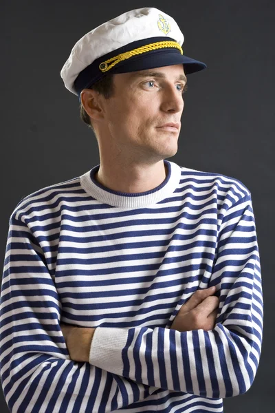 Young sailor man with white sailor hat