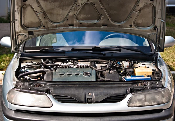 Inside transport car automobile maintenance mechanic engine