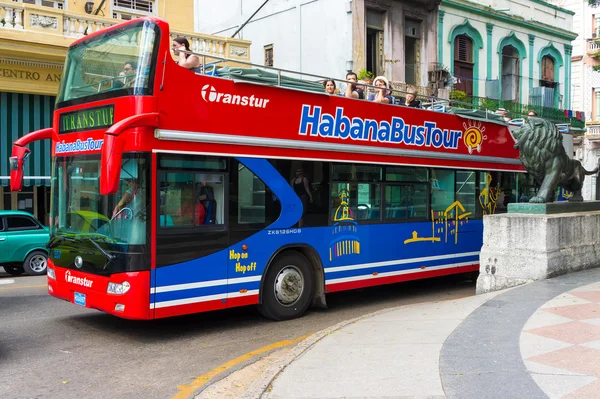 Touristic sightseeing bus in Old Havana