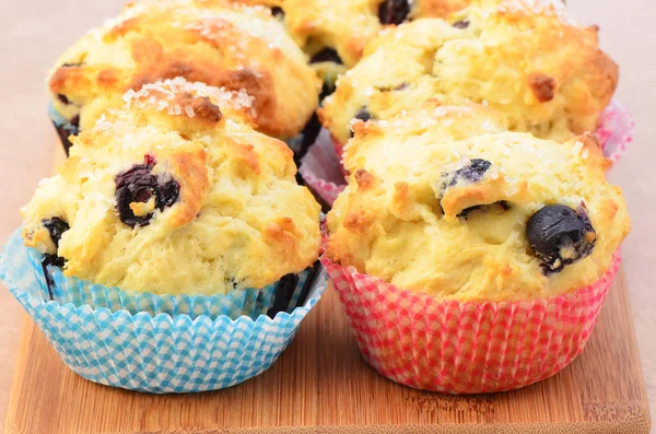 Rustic blueberry muffins