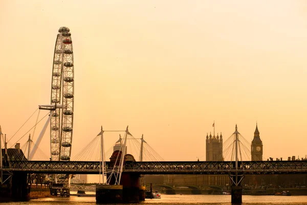 London eye, Westminster Bridge, Big Ben and Houses of Parliament