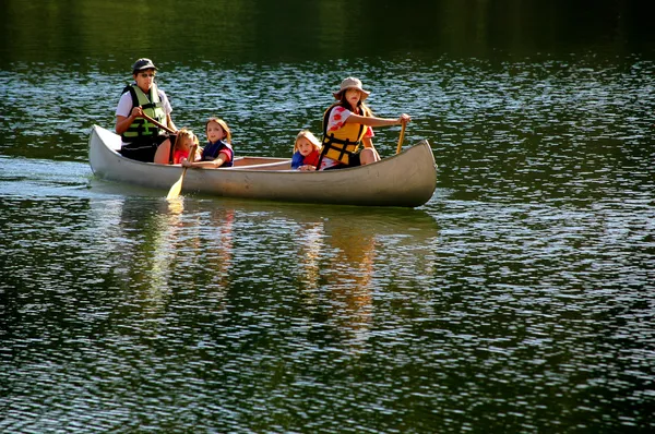 Family Canoeing at Lake