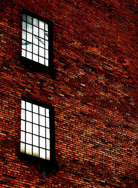 Detail of brick wall with windows